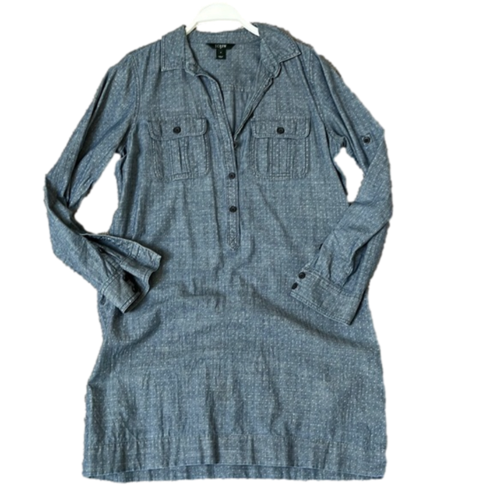 J Crew preppy denim shirt dress